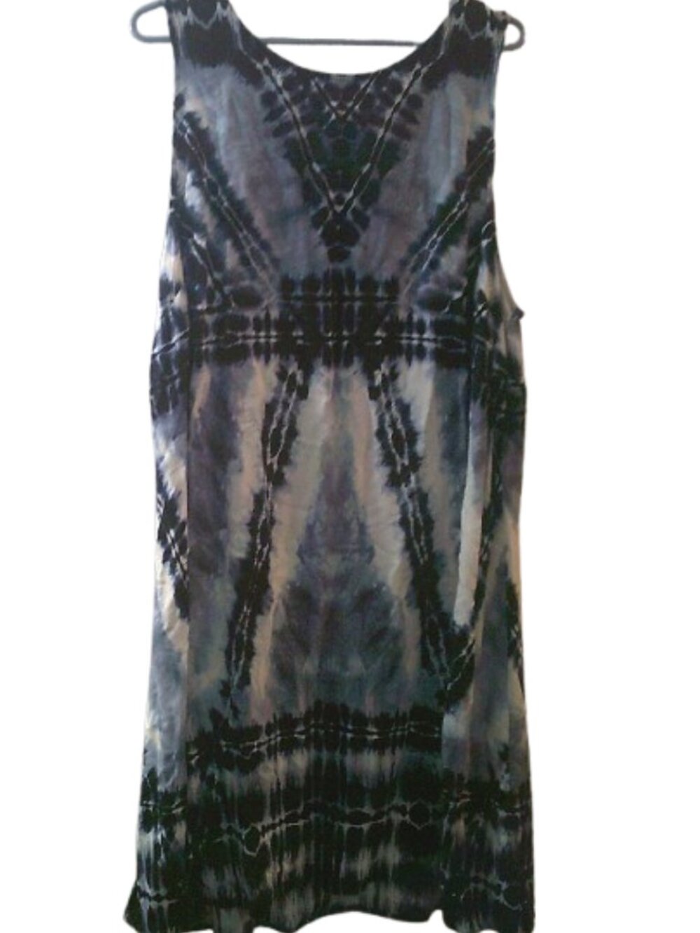 AVA&VIV Sleeveless Blue and Black Tie Dye Shift dress SZ 2X
